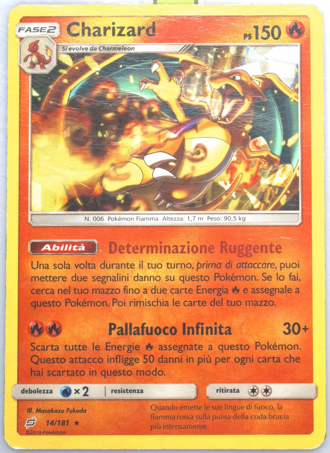Charizard-Holo Italian-Cracked Ice (14) 2019 Pokemon Sun & Moon Team Up