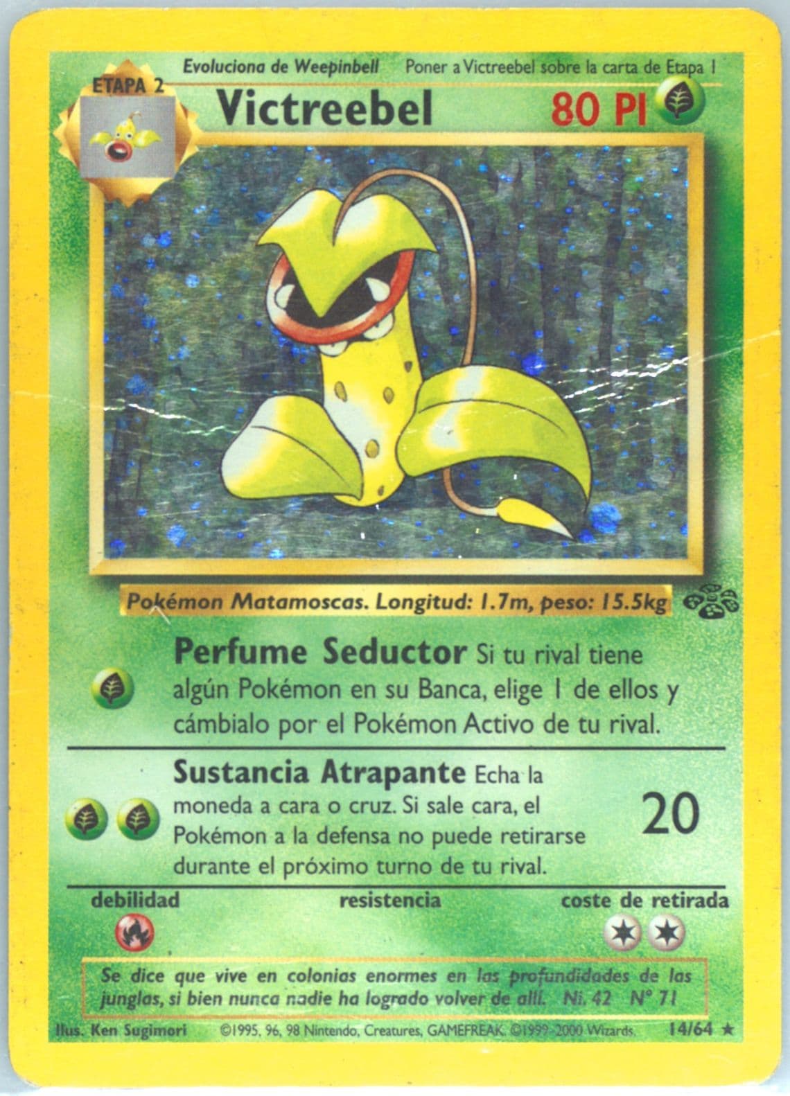 Victreebel-Holo (14) 2000 Pokemon Spanish Jungle