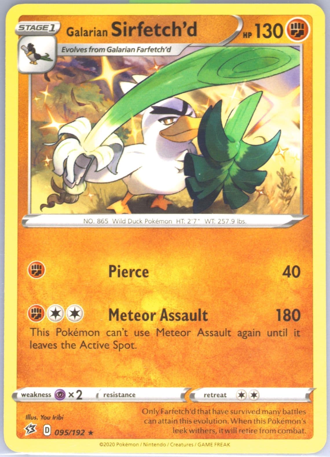 Galarian Sirfetch'd 2022 Lycanroc V Battle Deck (095) 2020 Pokemon Sword & Shield Rebel Clash