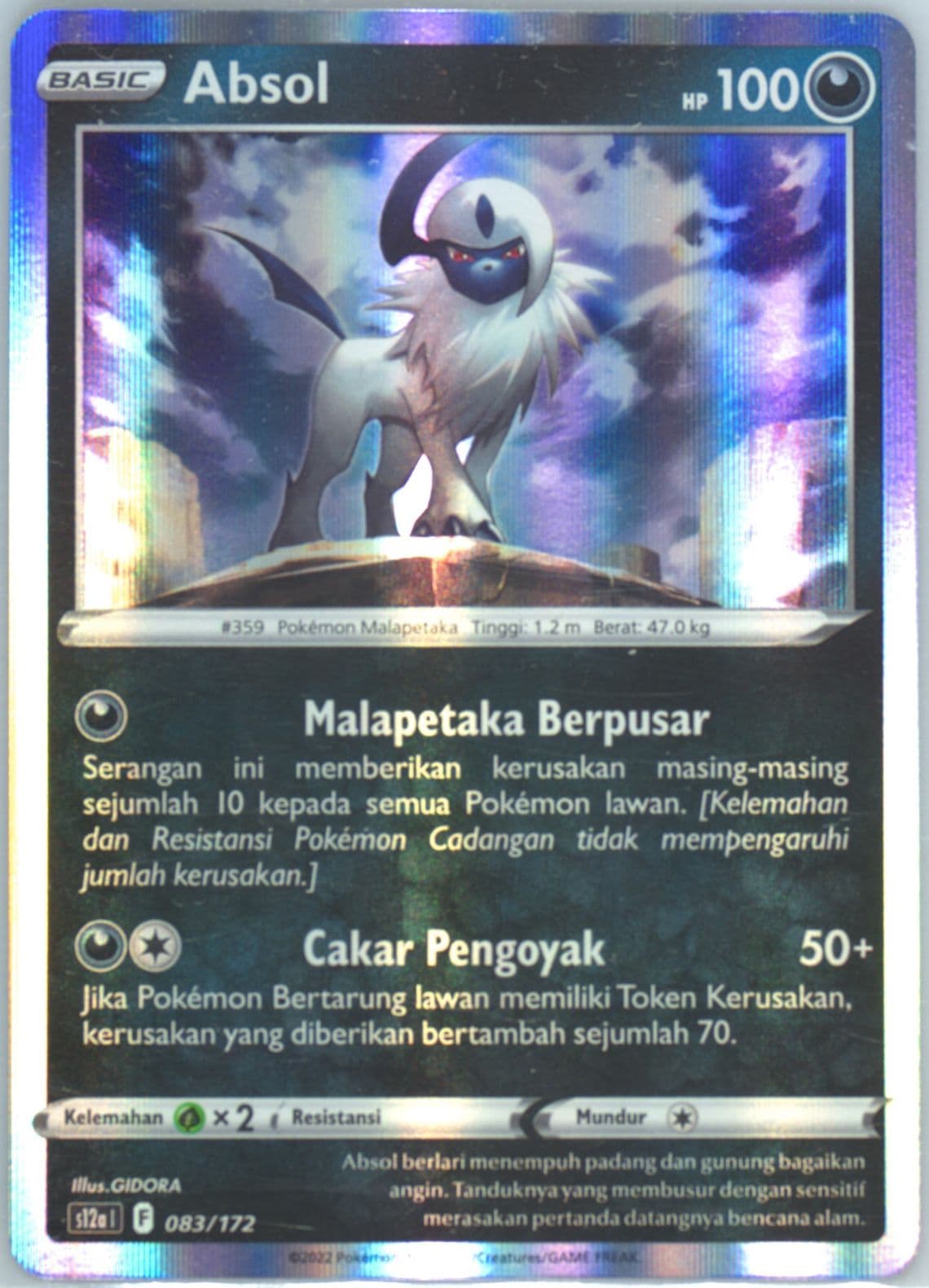 Absol-Holo (083) 2022 Pokemon Indonesian Sword & Shield Vstar Universe