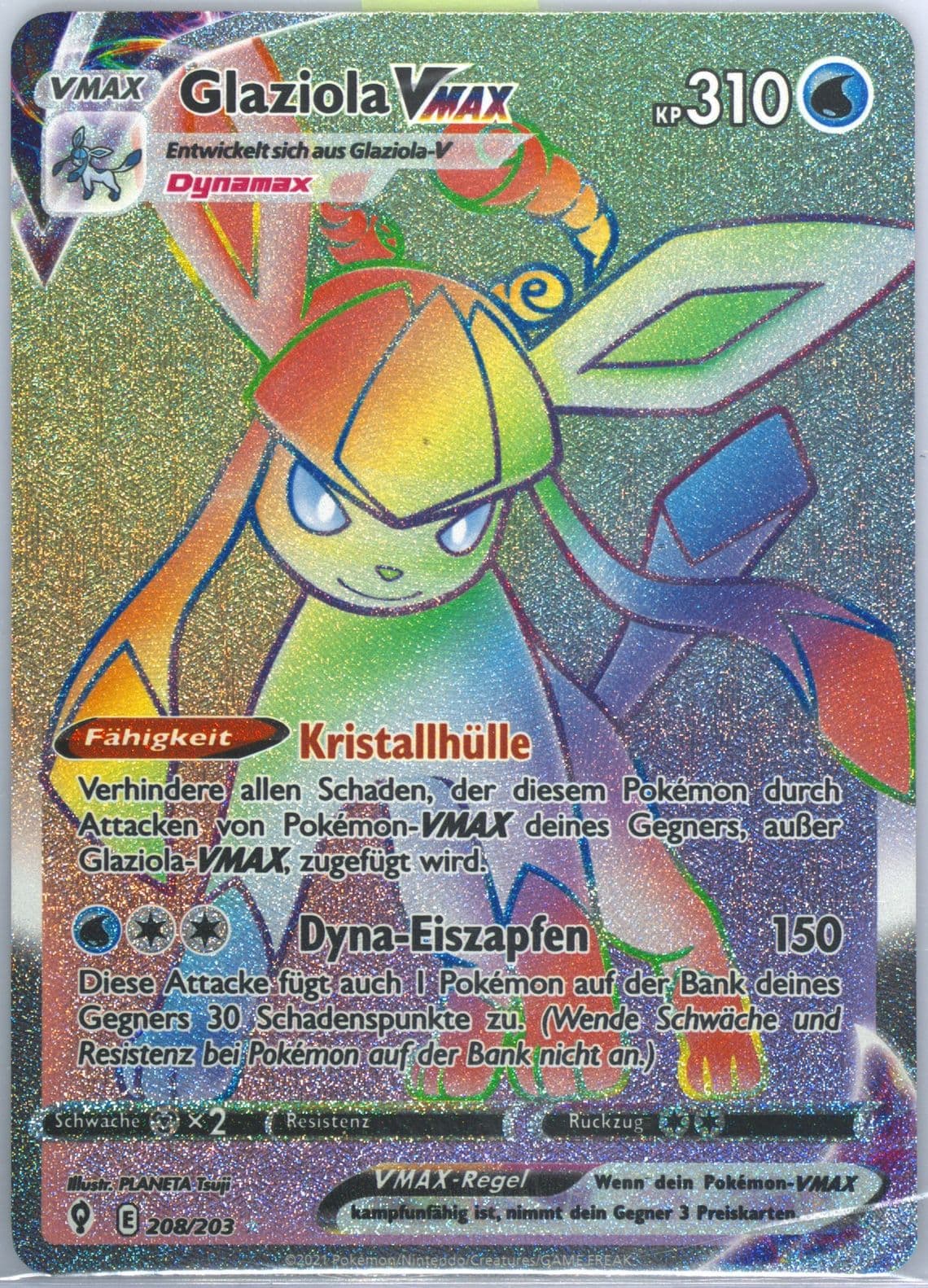 Full Art/Glaziola Vmax German-Secret (208) 2021 Pokemon Sword & Shield Evolving Skies