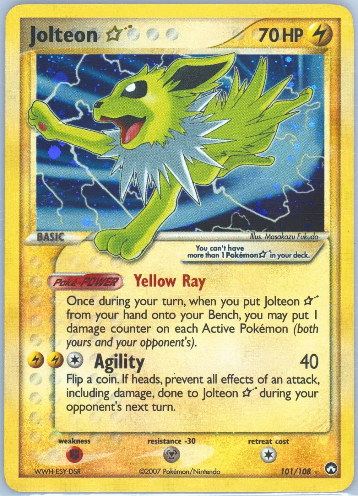 Jolteon-Holo Gold Star (101) 2007 Pokemon EX Power Keepers