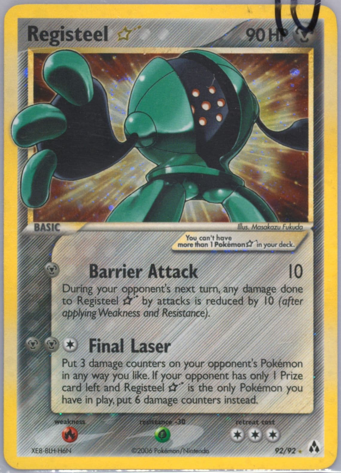 Registeel-Holo Gold Star (92) 2006 Pokemon EX Legend Maker