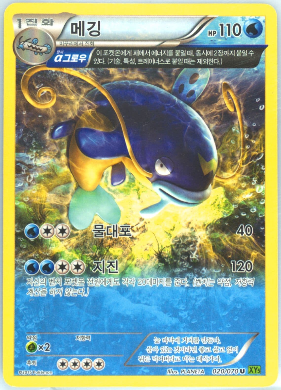 Whiscash (020) 2015 Pokemon Korean XY Tidal Storm