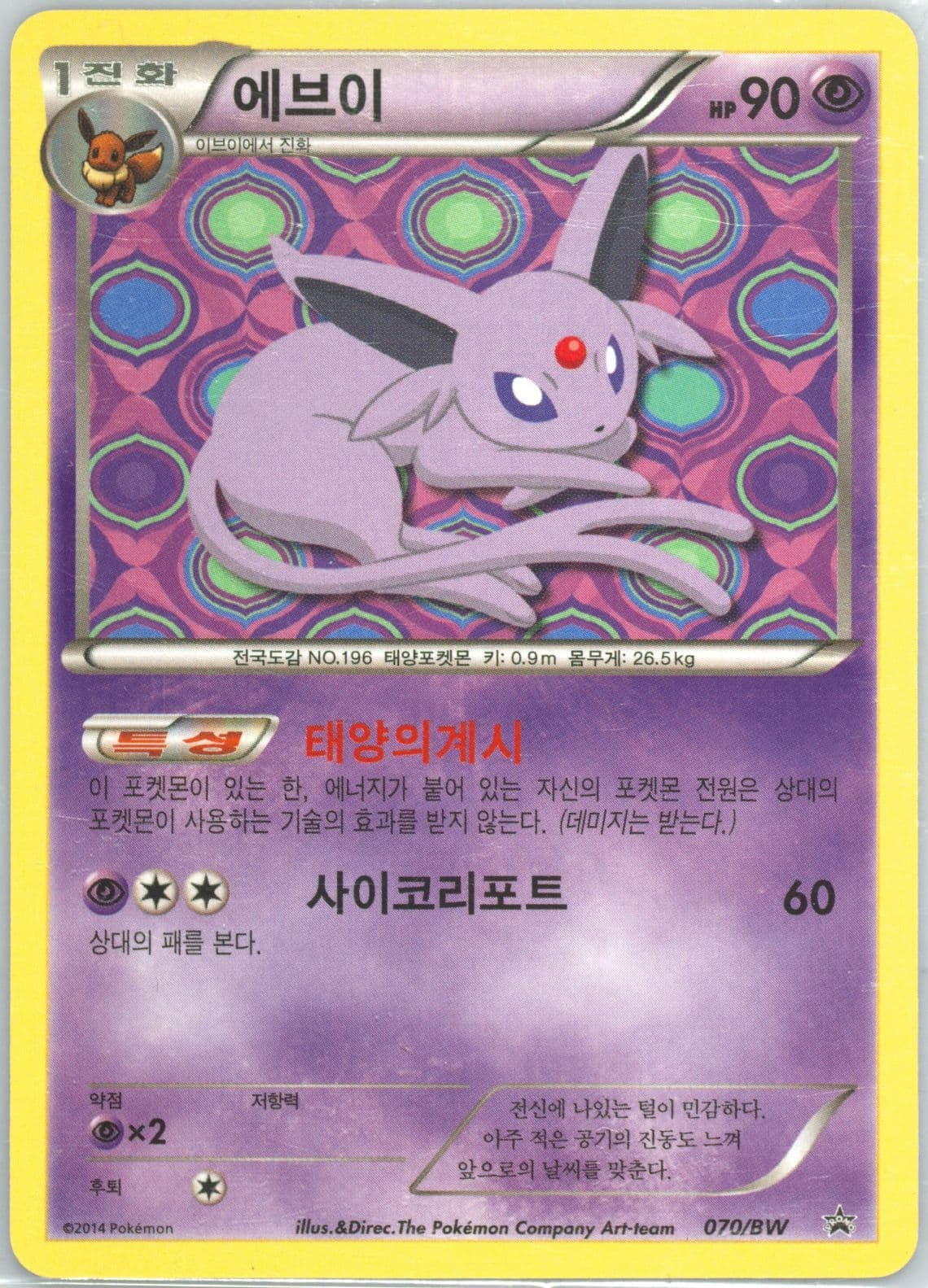 Espeon Eevee 2080 Toothbrush Set (070) 2014 Pokemon Korean BW Promo