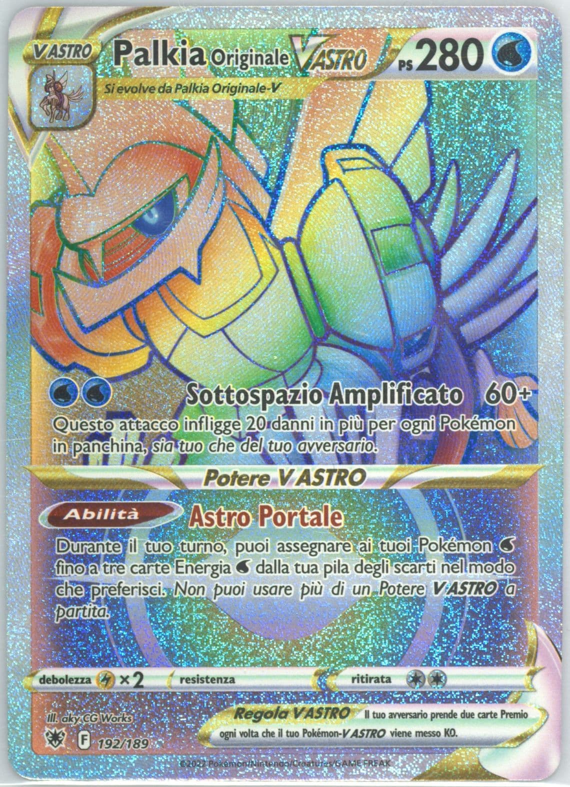 Full Art/Palkia Originale Vastro Italian-Secret (192) 2022 Pokemon Sword & Shield Astral Radiance