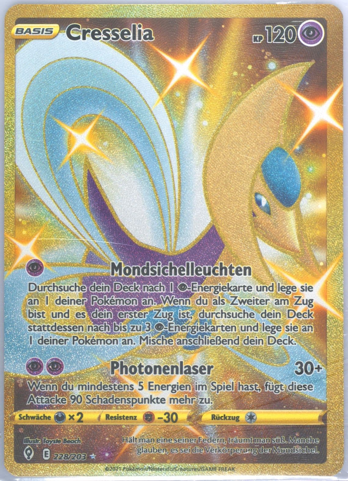 Full Art/Cresselia German-Secret (228) 2021 Pokemon Sword & Shield Evolving Skies