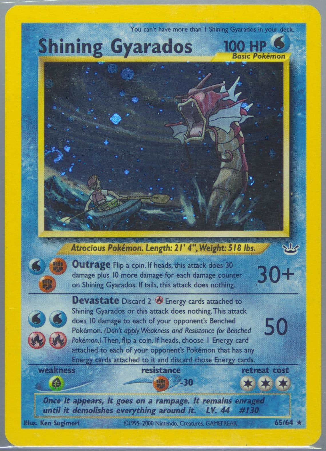 Shining Gyarados-Holo (65) 2001 Pokemon Neo Revelation