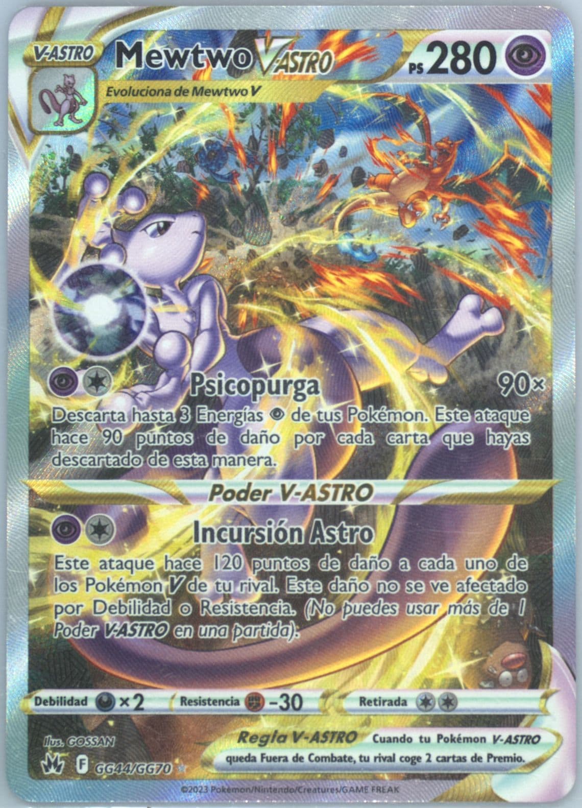 Full Art/Mewtwo Vastro Spanish (GG44) 2023 Pokemon Sword and Shield Crown Zenith