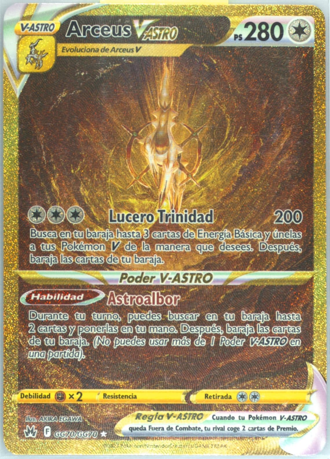 Full Art/Arceus Vastro Spanish-Secret (GG70) 2023 Pokemon Sword and Shield Crown Zenith