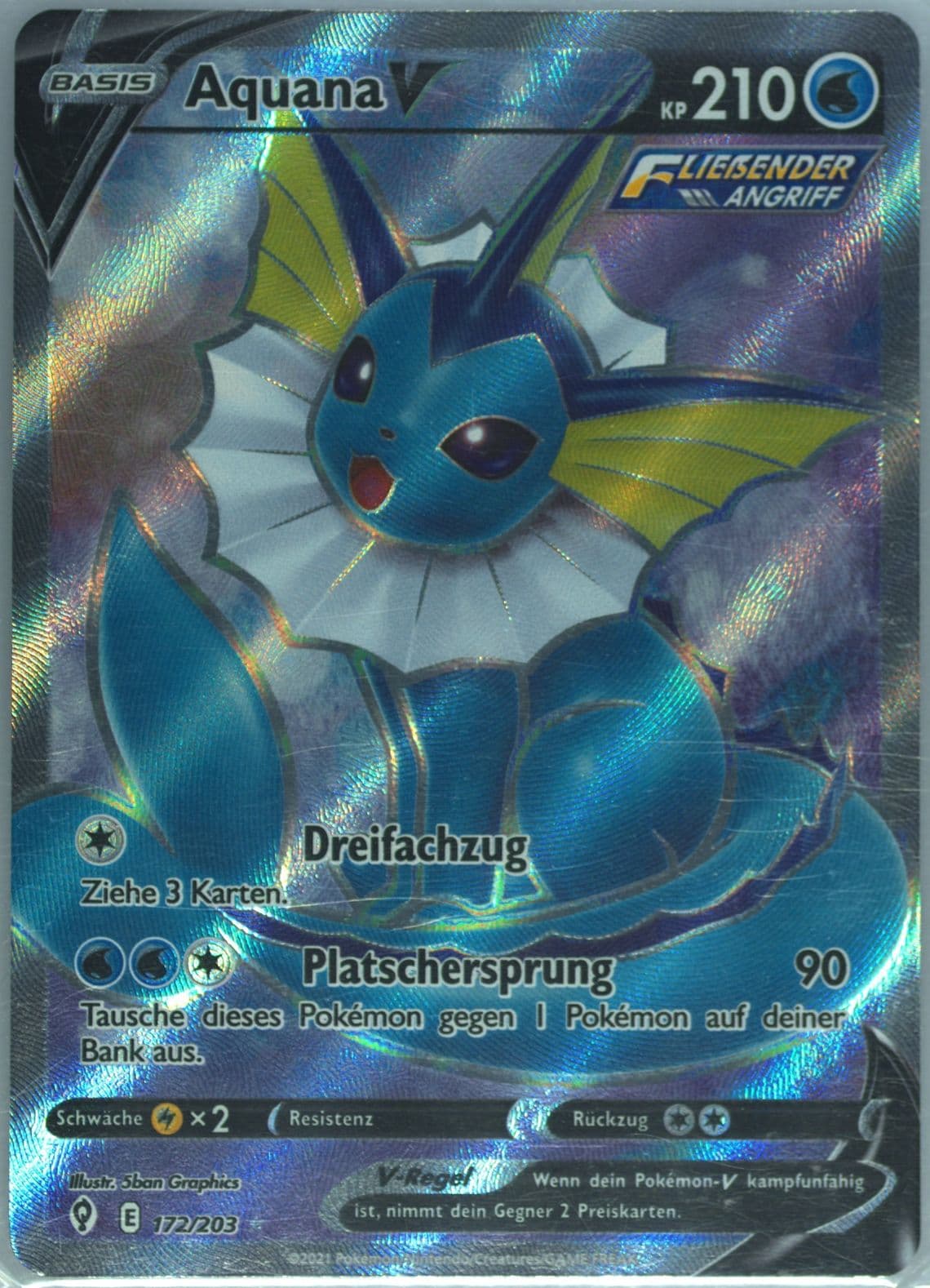 Full Art/Aquana V German (172) 2021 Pokemon Sword & Shield Evolving Skies