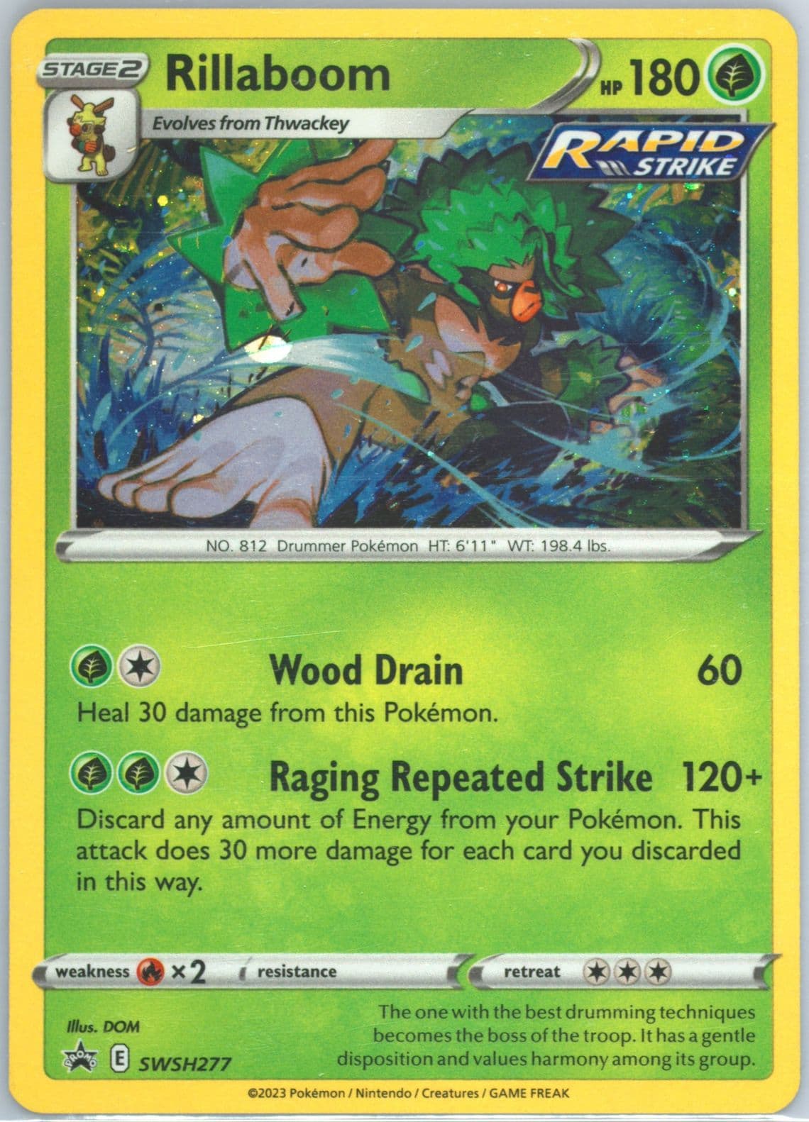 Rillaboom Rillaboom Pin Collection (277) 2023 Pokemon Swsh Black Star Promo