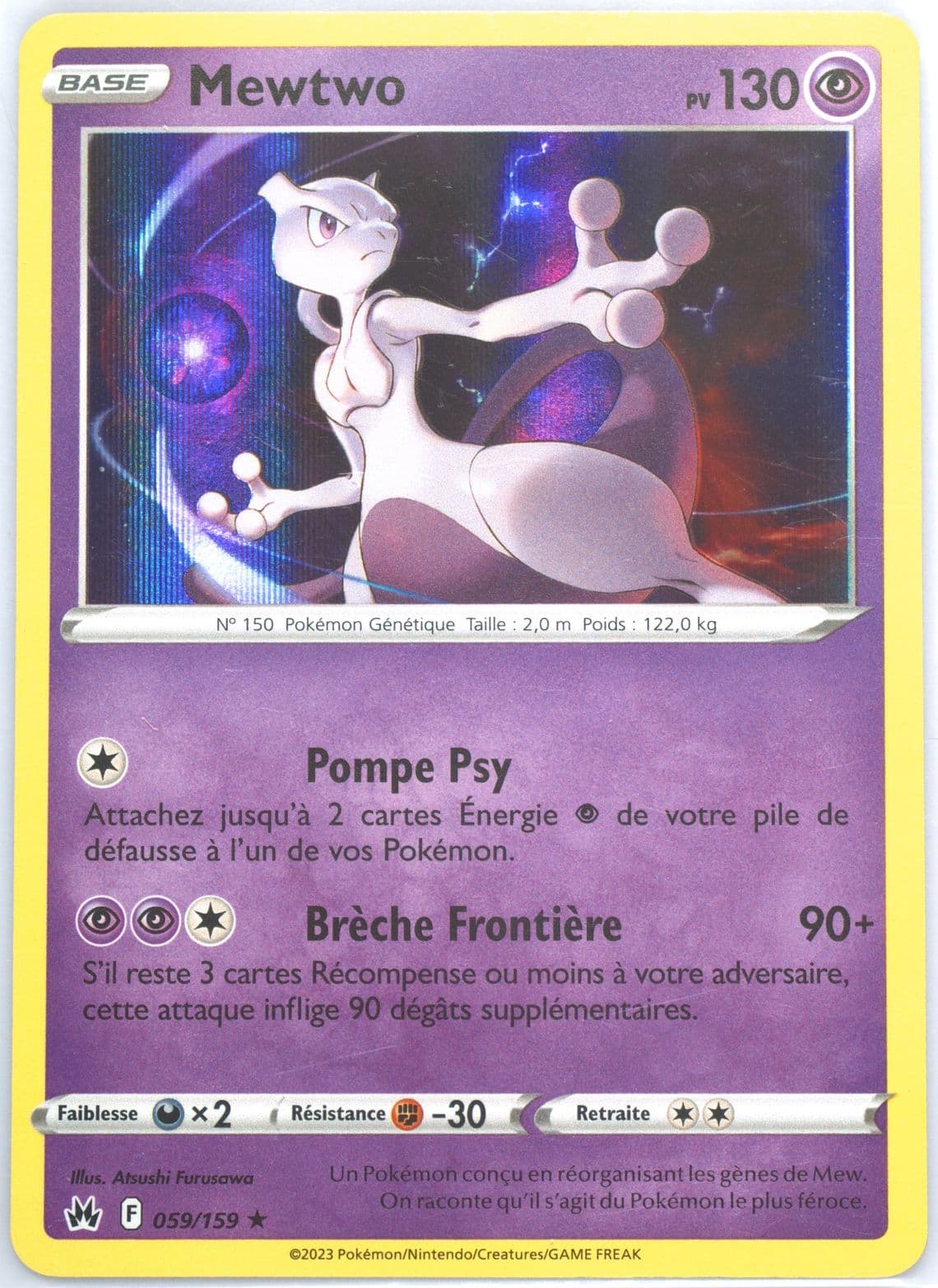 Mewtwo-Holo French (059) 2023 Pokemon Sword and Shield Crown Zenith