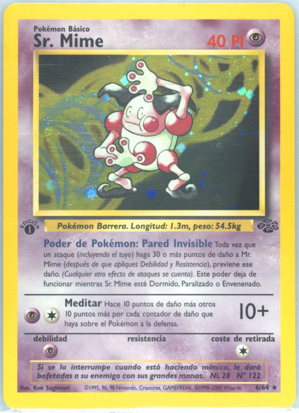 Sr. Mime-Holo 1st Edition (6) 2000 Pokemon Spanish Jungle