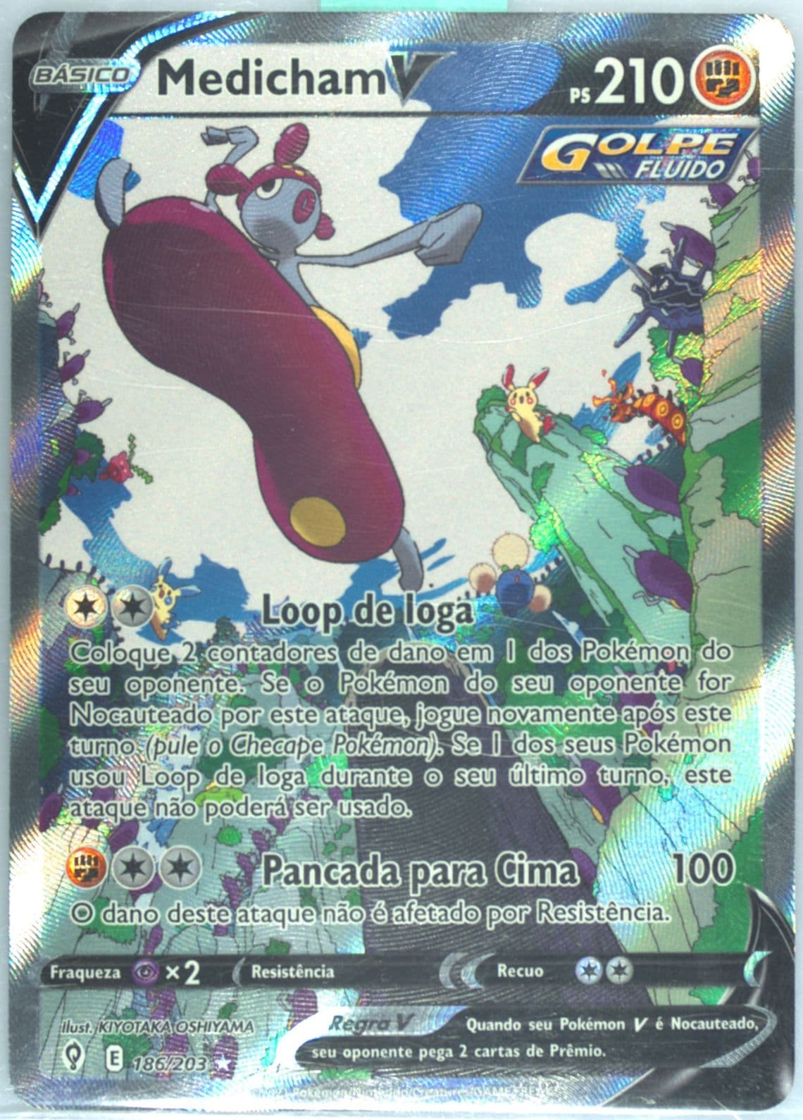 Full Art/Medicham V Portuguese (186) 2021 Pokemon Sword & Shield Evolving Skies