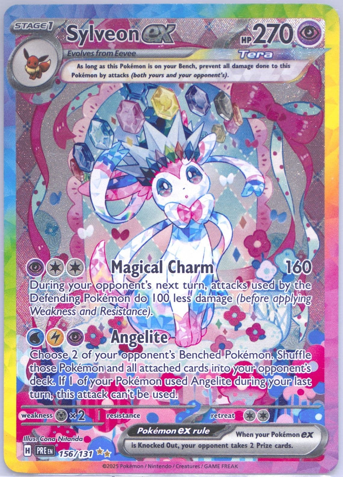 Sylveon EX Special Illustration Rare (156) 2025 Pokemon Pre EN-Prismatic Evolutions