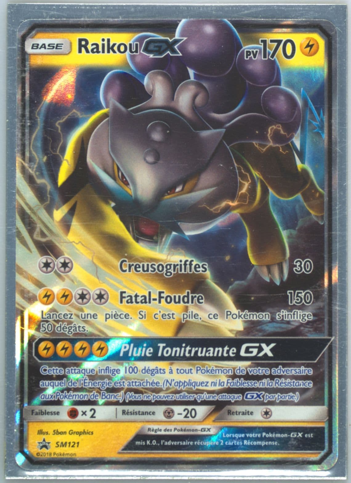 Raikou GX-Holo Legends of Johto GX Collection-French (SM121) 2018 Pokemon SM Black Star Promo