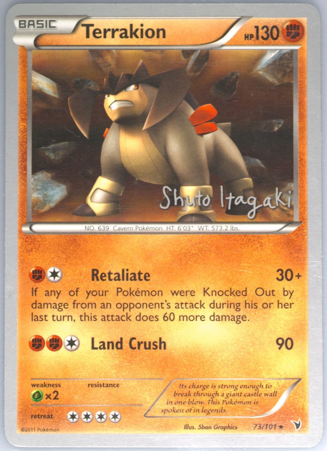 Terrakion Terraki-Mewtwo (73) 2012 Pokemon World Championships Promo