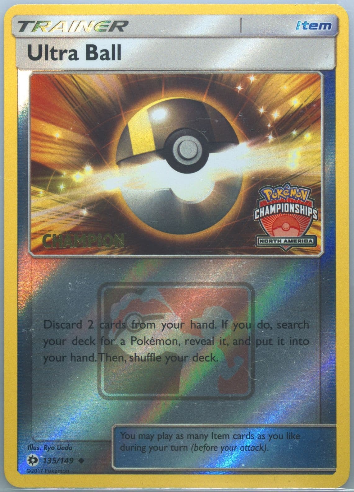 Ultra Ball-Reverse Foil PM Championships-North America-Champion (135) 2017 Pokemon Sun & Moon