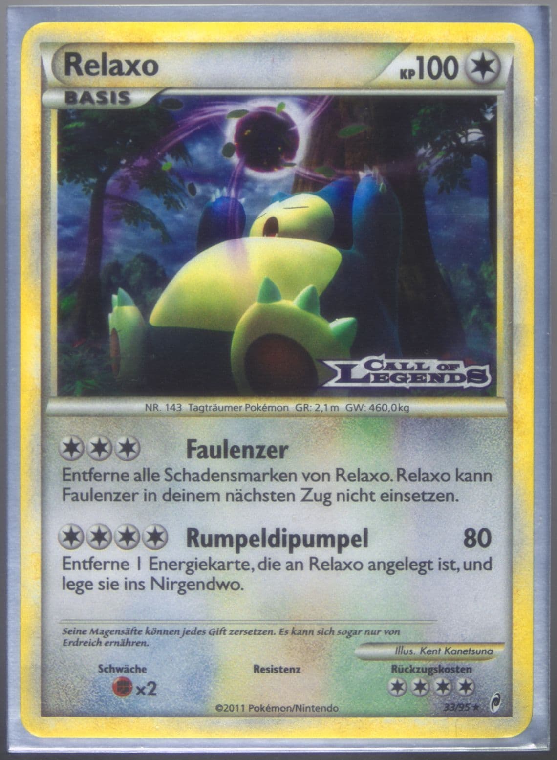 Relaxo-Holo German-Prerelease (33) 2011 Pokemon Call of Legends