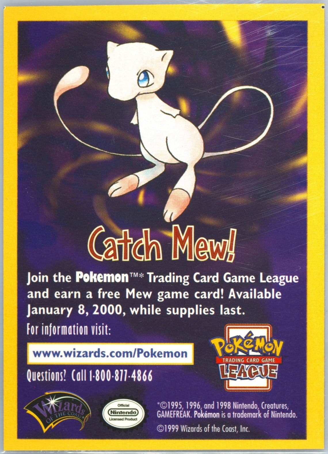 Catch Mew! Blank Back 1999 Pokemon Insert Cards