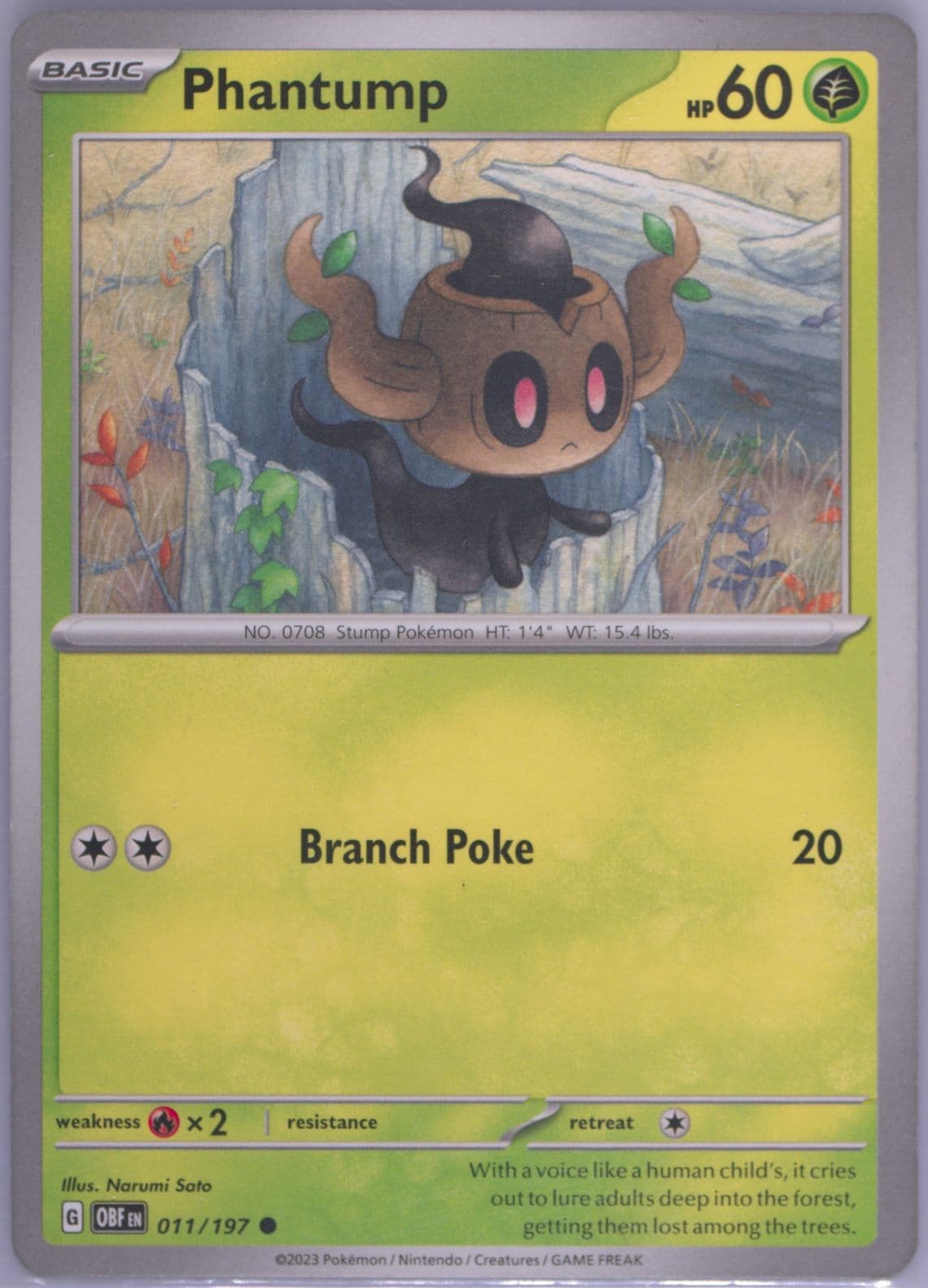 Phantump (011) 2023 Pokemon Obf EN-Obsidian Flames