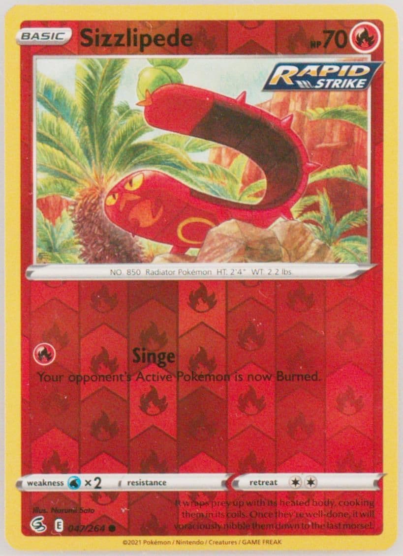 Sizzlipede-Reverse Foil (047) 2021 Pokemon Sword & Shield Fusion Strike