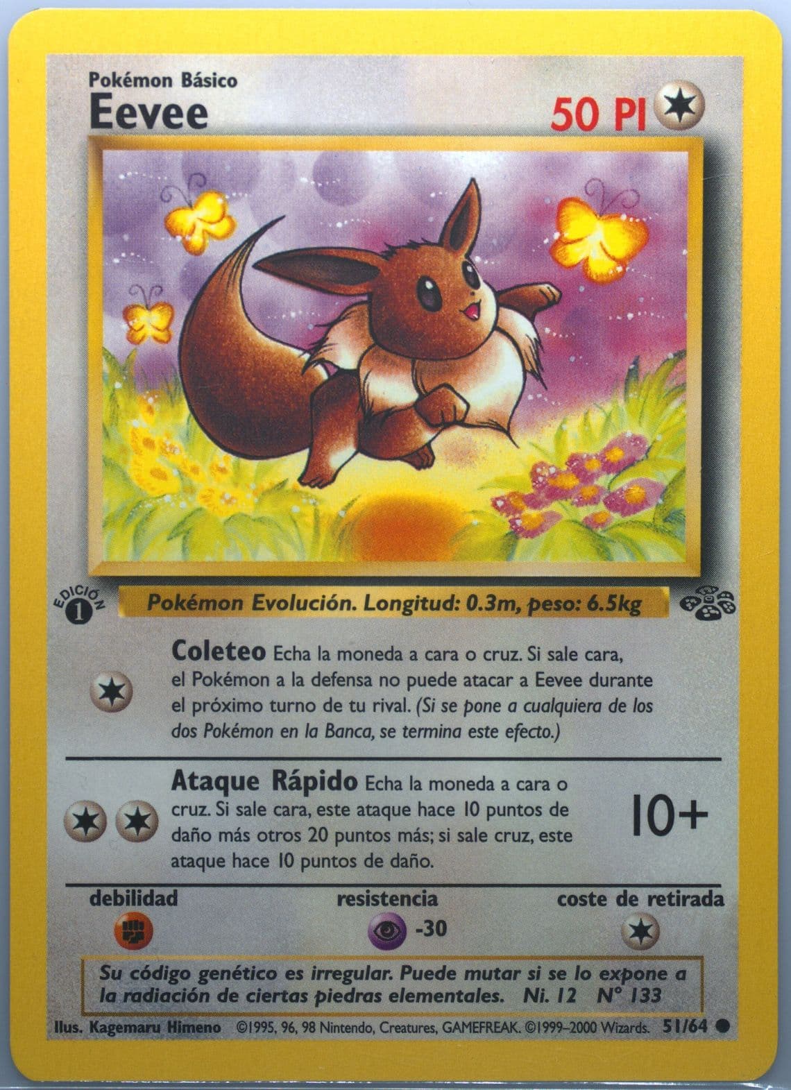 Eevee 1st Edition (51) 2000 Pokemon Spanish Jungle