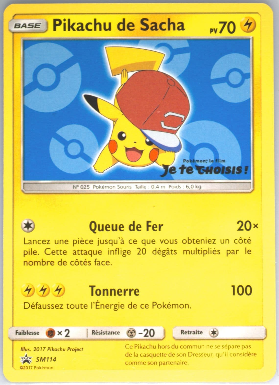Pikachu de Sacha Retail Promotion (SM114) 2018 Pokemon SM Black Star Promo