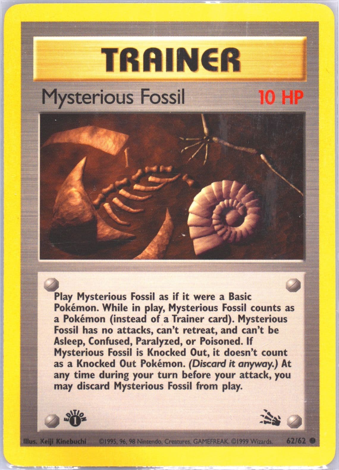 Mysterious Fossil 1st Edition (62) 1999 Pokemon Fossil