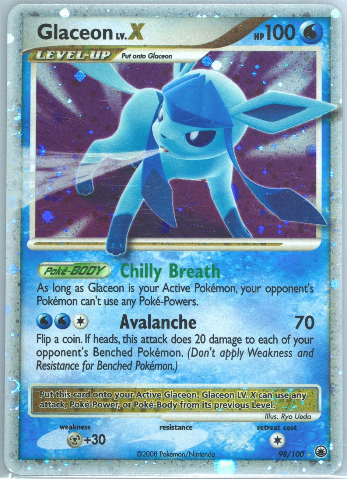 Glaceon LV.X-Holo (98) 2008 Pokemon Diamond & Pearl Majestic Dawn