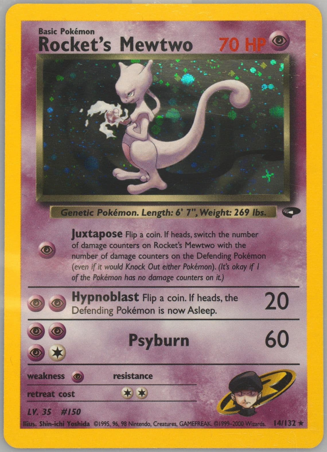 Rocket's Mewtwo Holo (14) 2000 Pokemon Gym Challenge