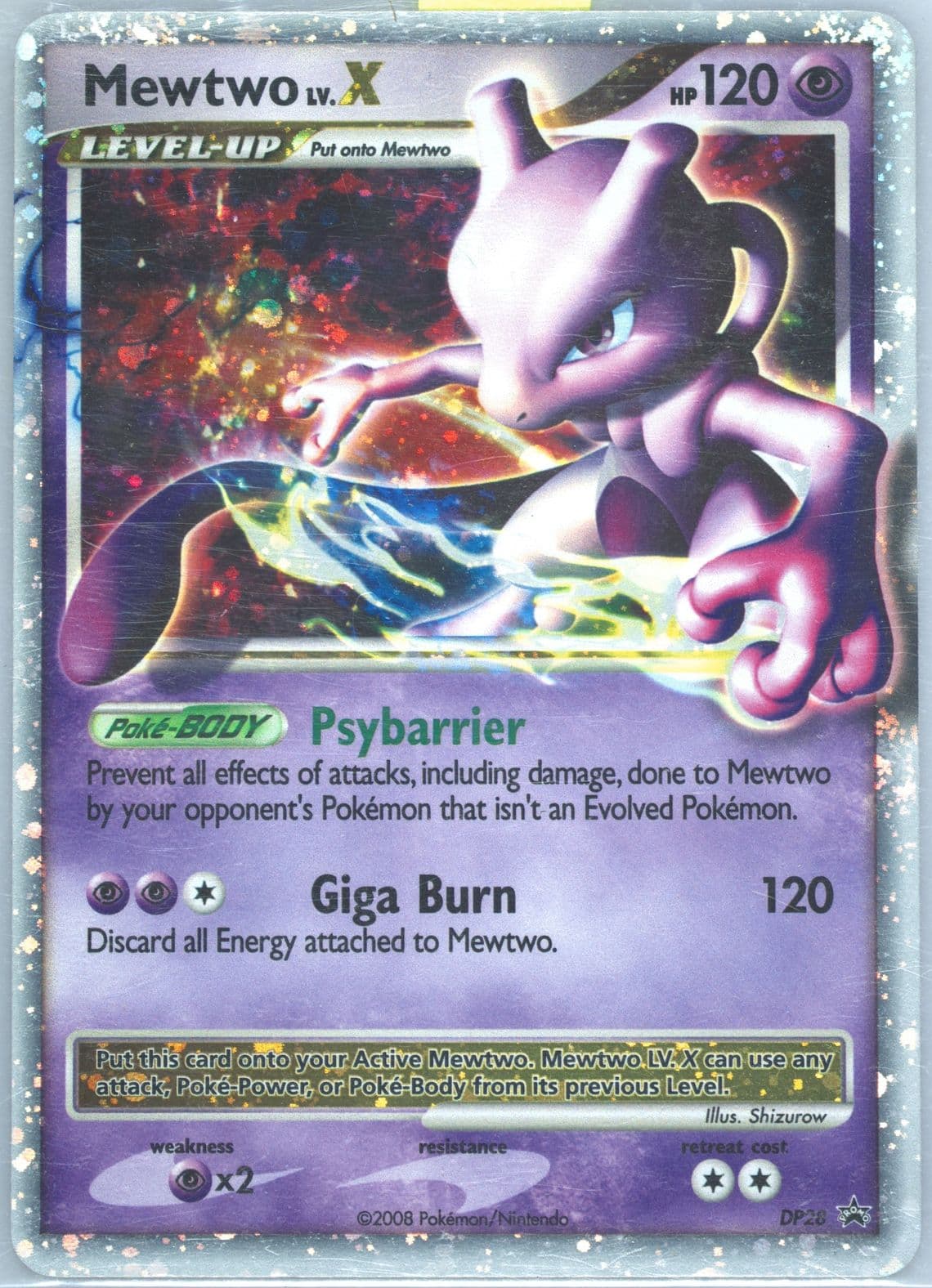 Mewtwo LV.X-Holo (DP28) 2008 Pokemon Diamond & Pearl Black Star Promo
