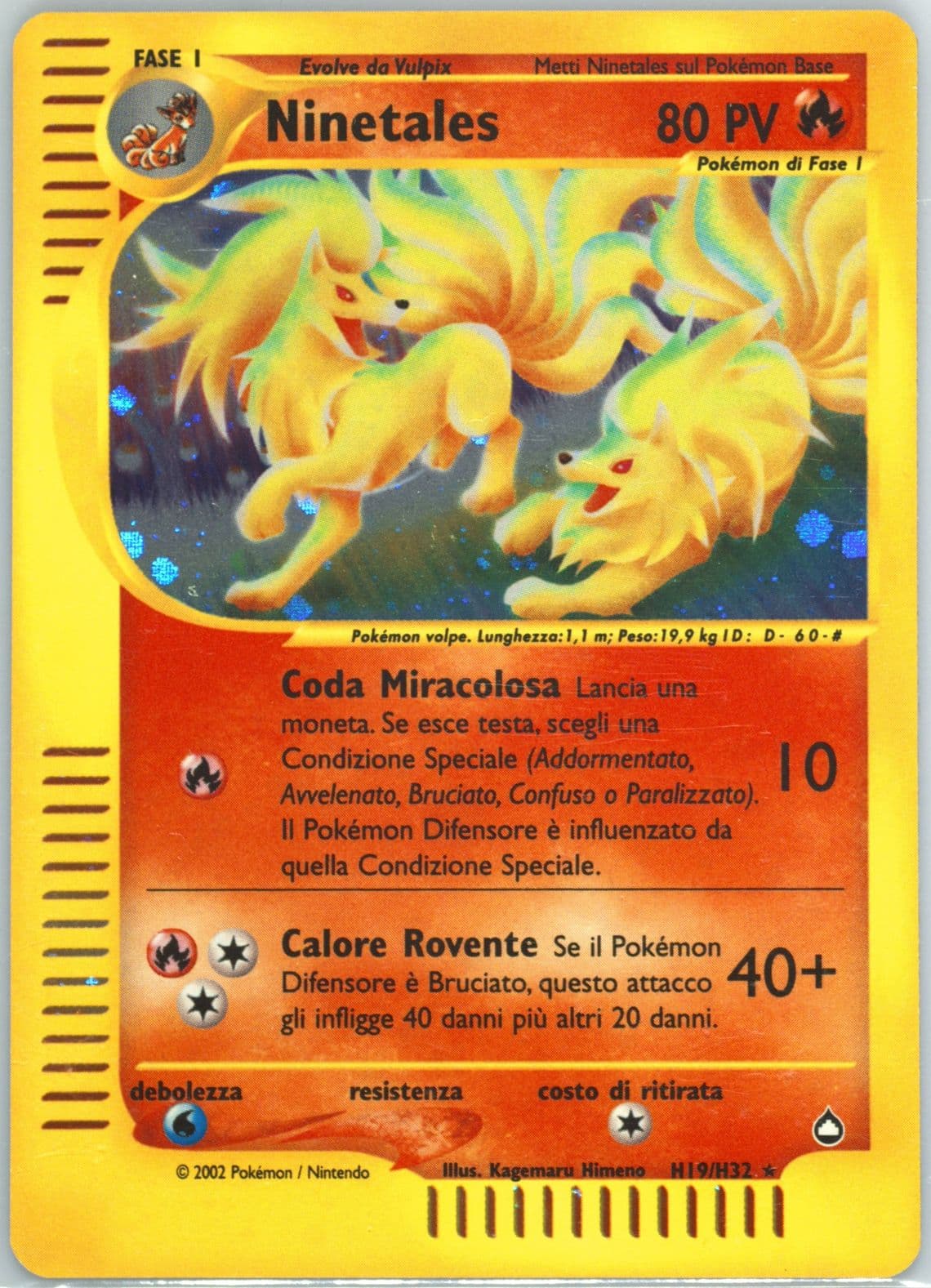 Ninetales-Holo Italian (H19) 2003 Pokemon Aquapolis