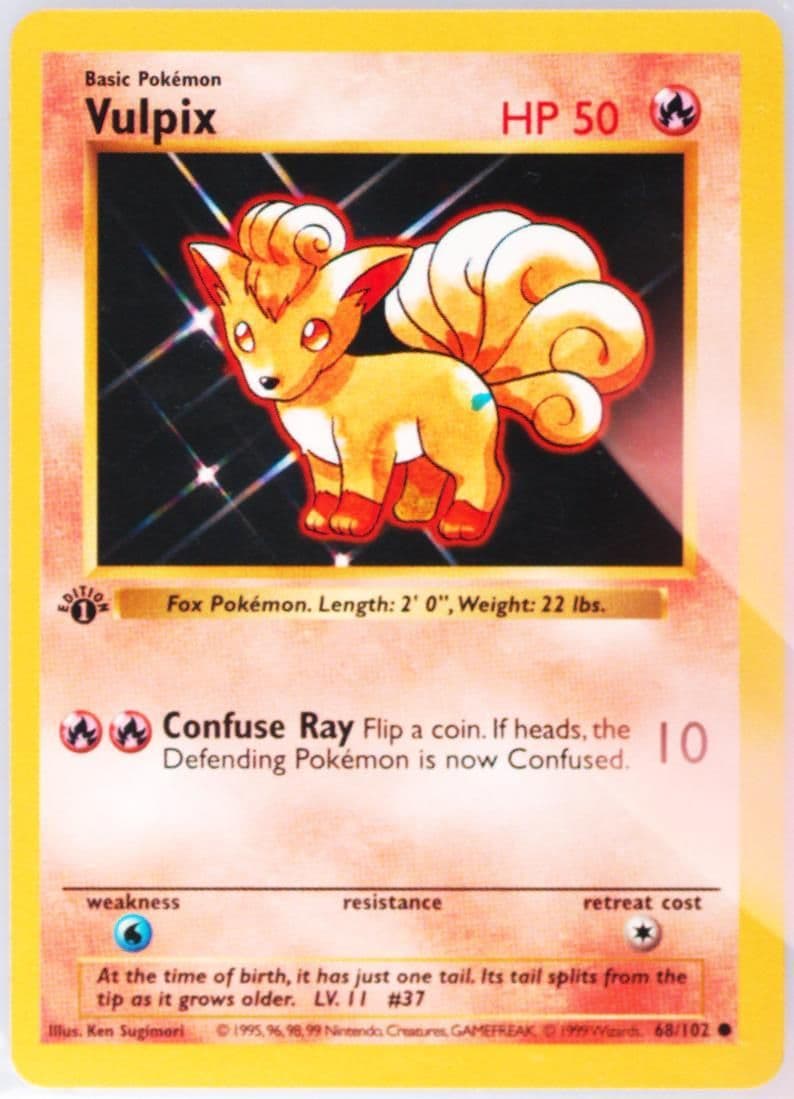 Vulpix 1st Edition-Blue Dot Error (68) 1999 Pokemon Game
