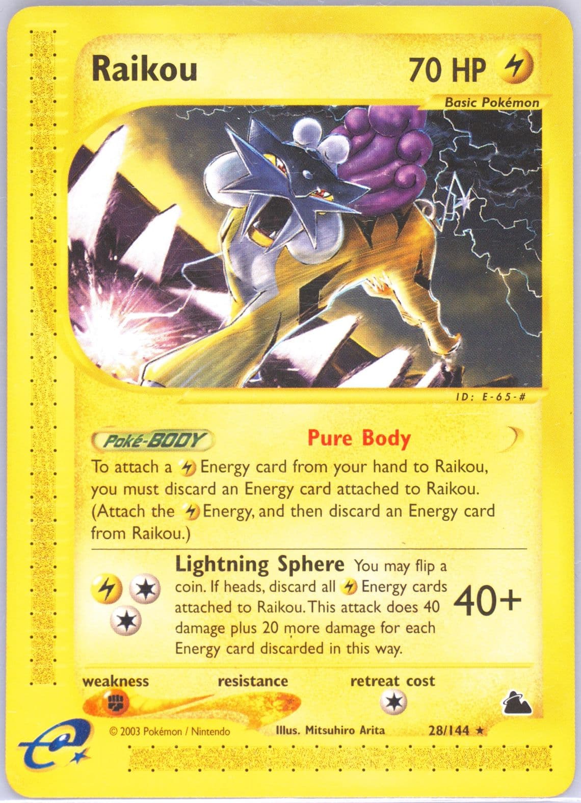 Raikou (28) 2003 Pokemon Skyridge