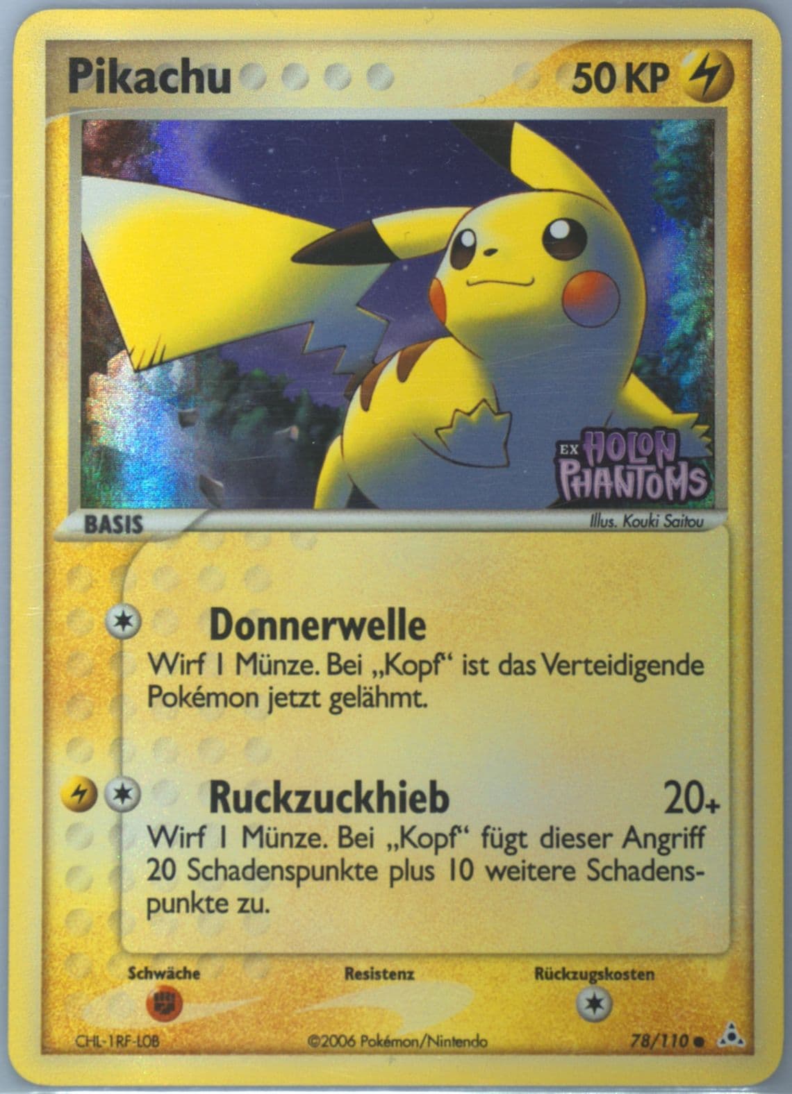 Pikachu-Reverse Foil German (78) 2006 Pokemon EX Holon Phantoms