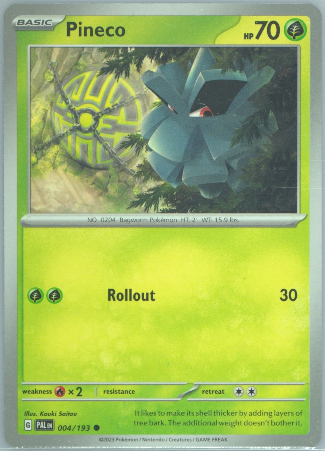 Pineco (004) 2023 Pokemon Pal EN-Paldea Evolved