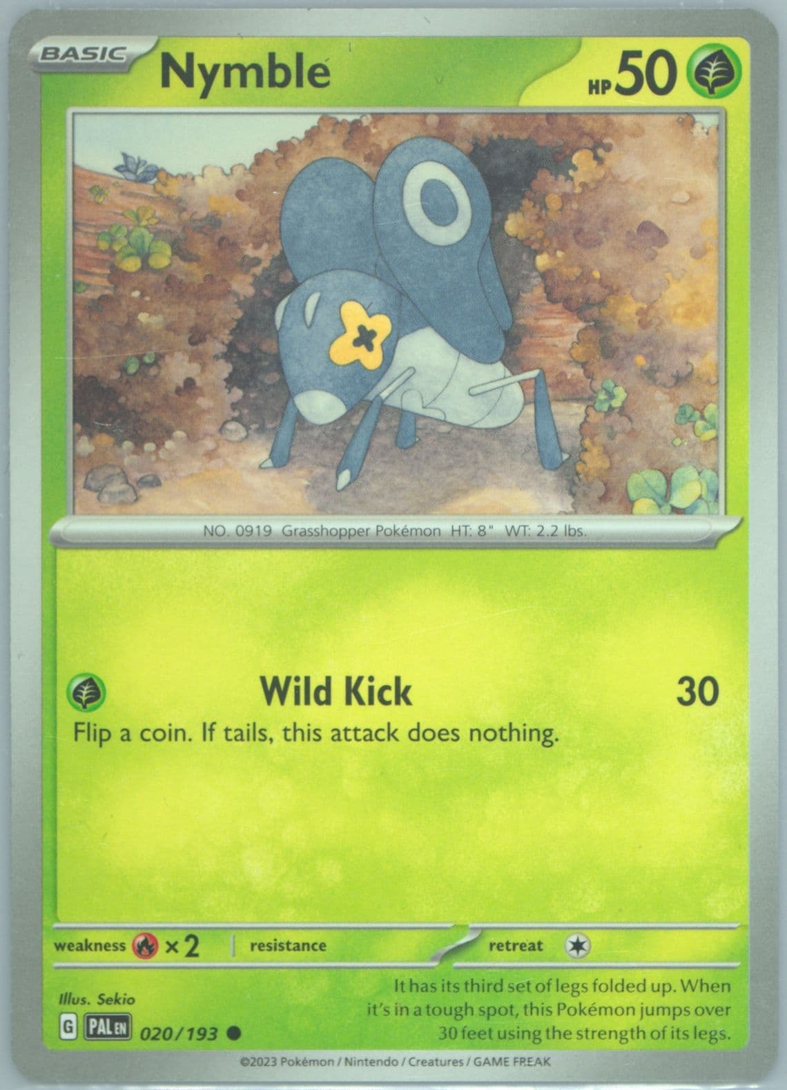 Nymble (020) 2023 Pokemon Pal EN-Paldea Evolved