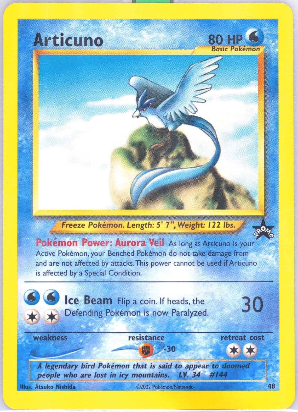 Articuno (48) 2002 Pokemon League Promo Black Star