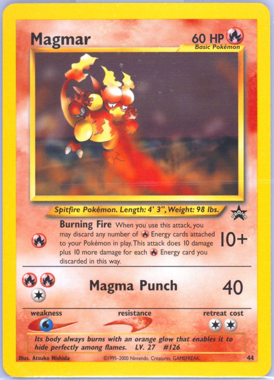Magmar (44) 2002 Pokemon League Promo Black Star