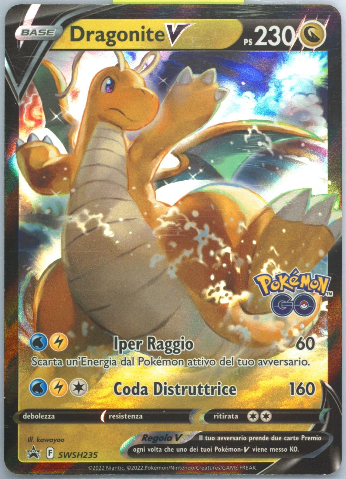 Dragonite V Pokemon Go Premier Deck Holder Collection-Italian (235) 2022 Pokemon Swsh Black Star Promo