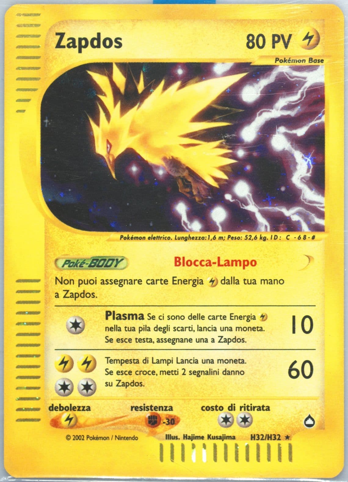 Zapdos-Holo Italian (H32) 2003 Pokemon Aquapolis