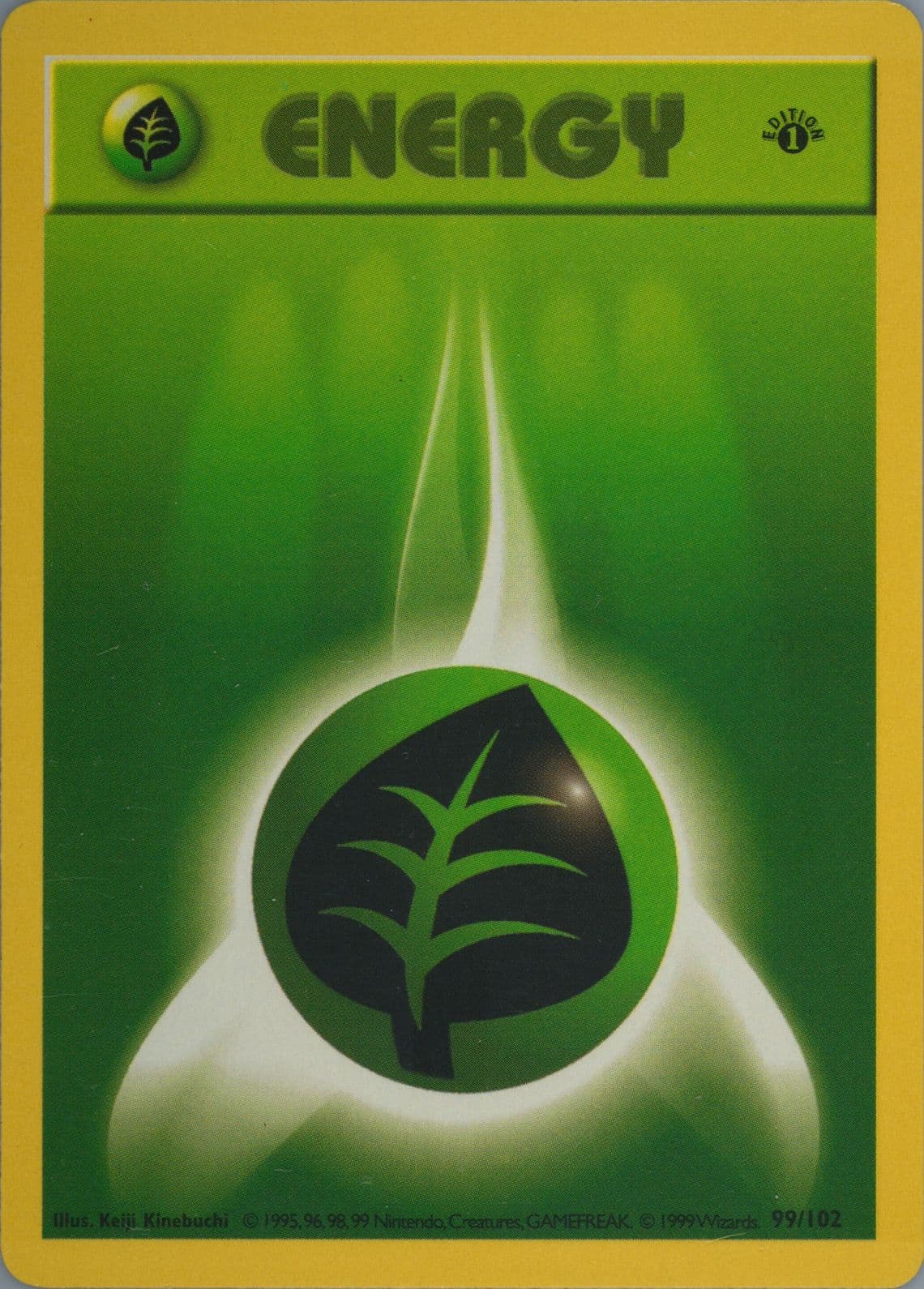 Grass Energy 1st Edition (99) 1999 Pokemon Game