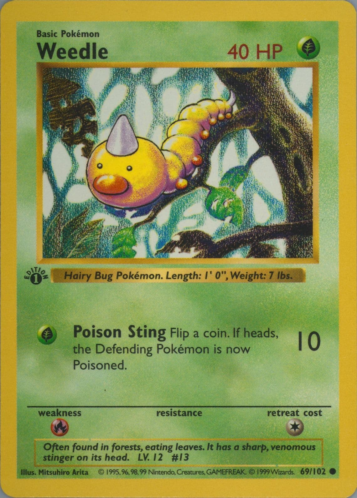 Weedle 1st Edition (69) 1999 Pokemon Game