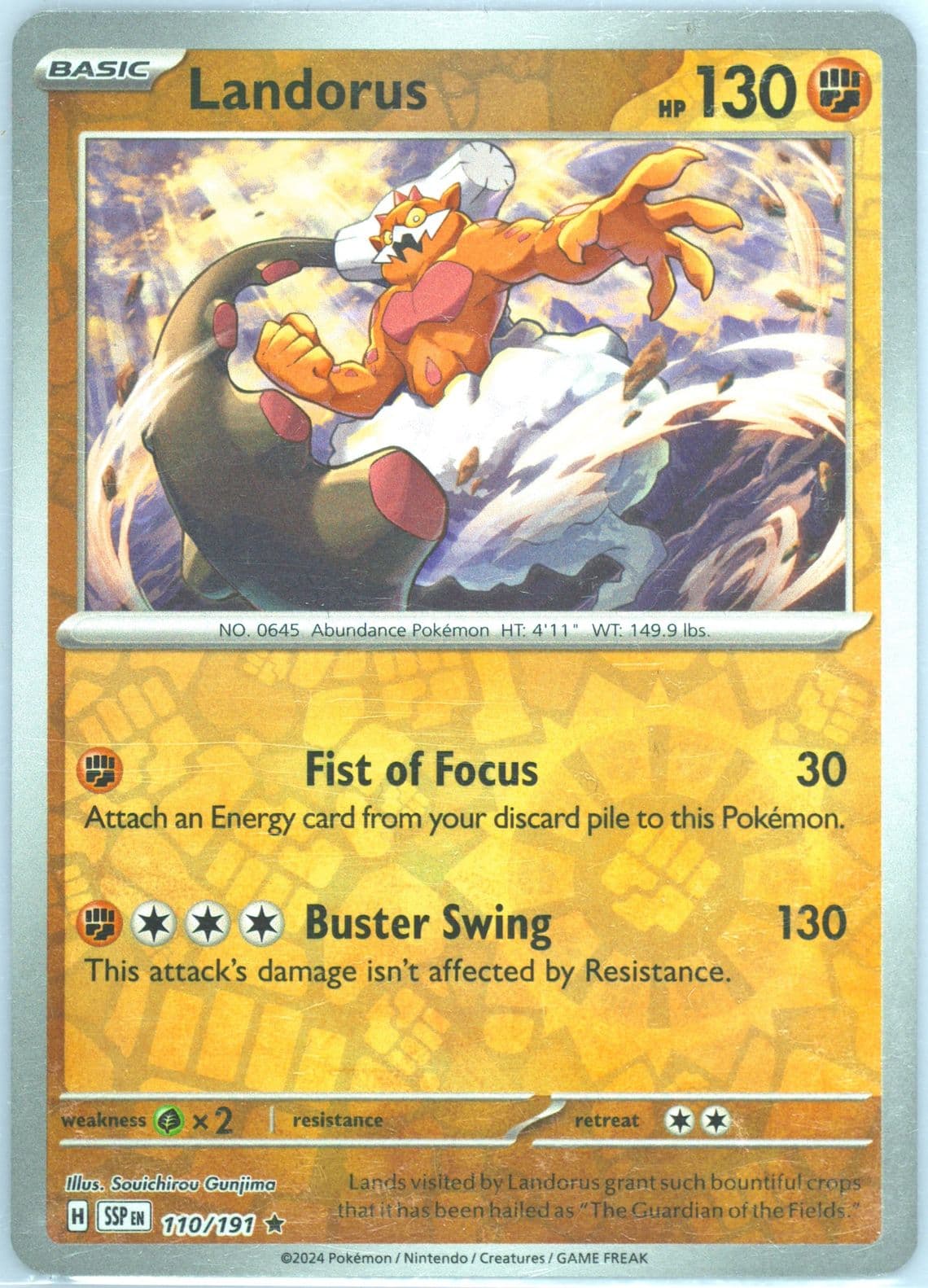 Landorus Reverse Holo (110) 2024 Pokemon Ssp EN-Surging Sparks
