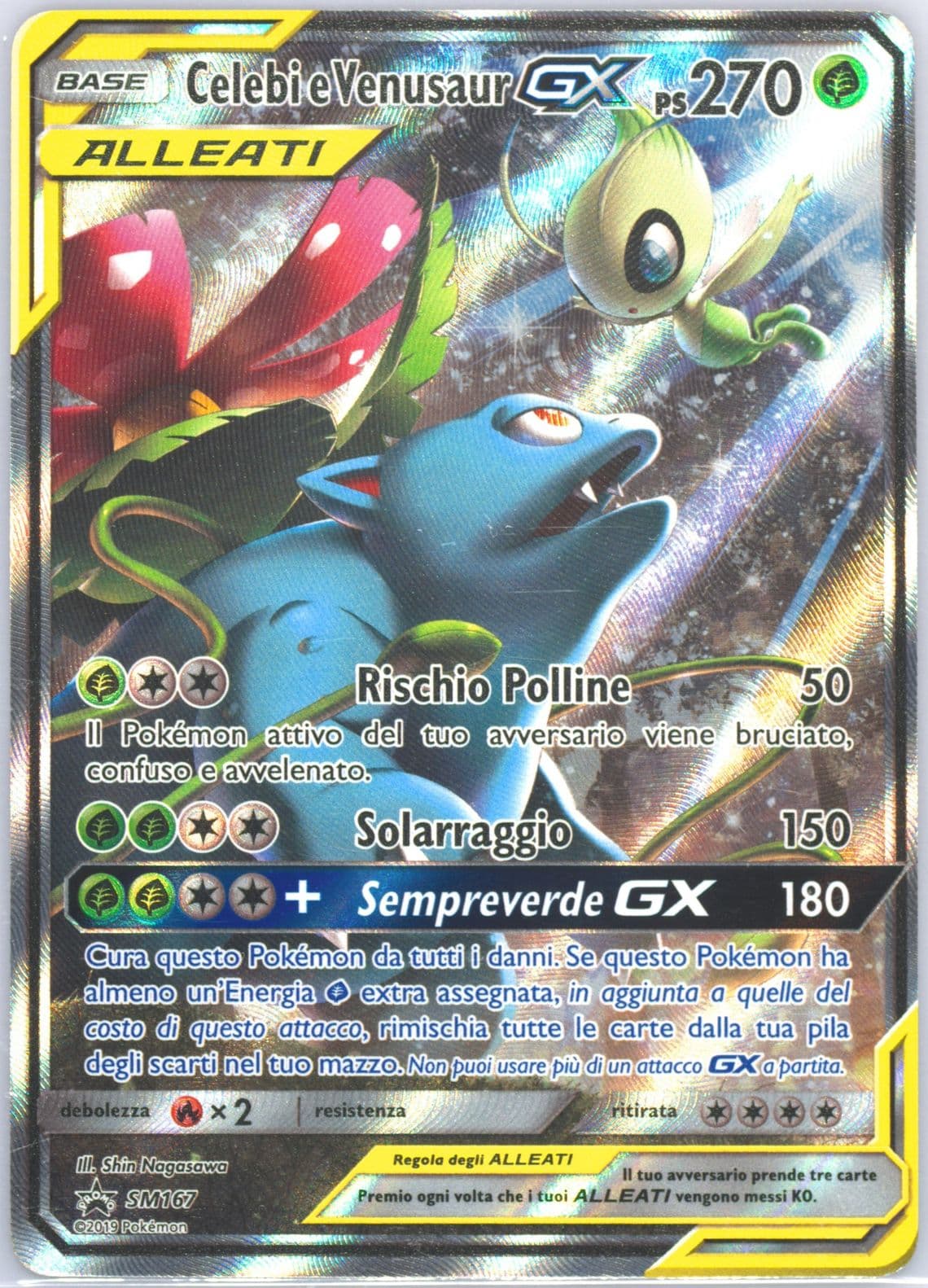 Full Art/Celebi E Venusaur GX Tag Team Tins-Italian (SM167) 2019 Pokemon SM Black Star Promo