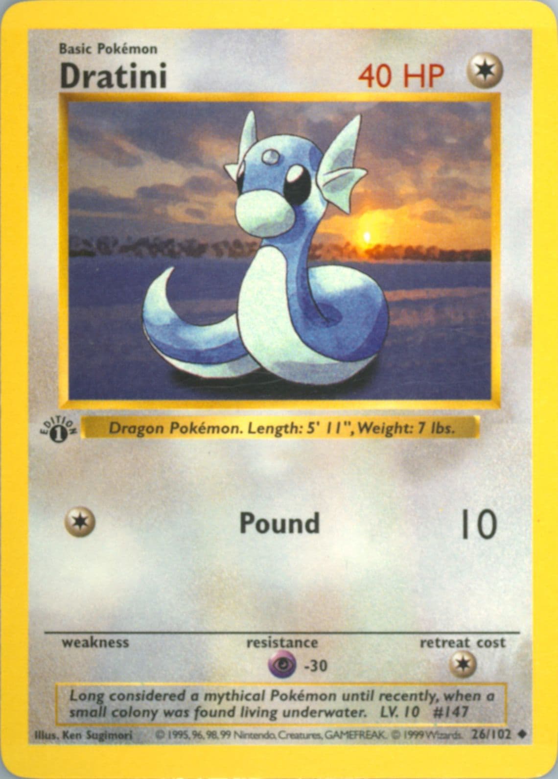 Dratini 1st Edition (26) 1999 Pokemon Game