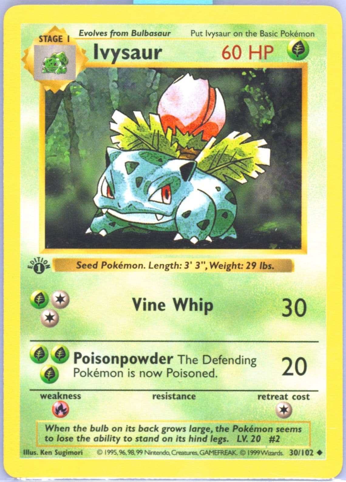 Ivysaur 1st Edition (30) 1999 Pokemon Game
