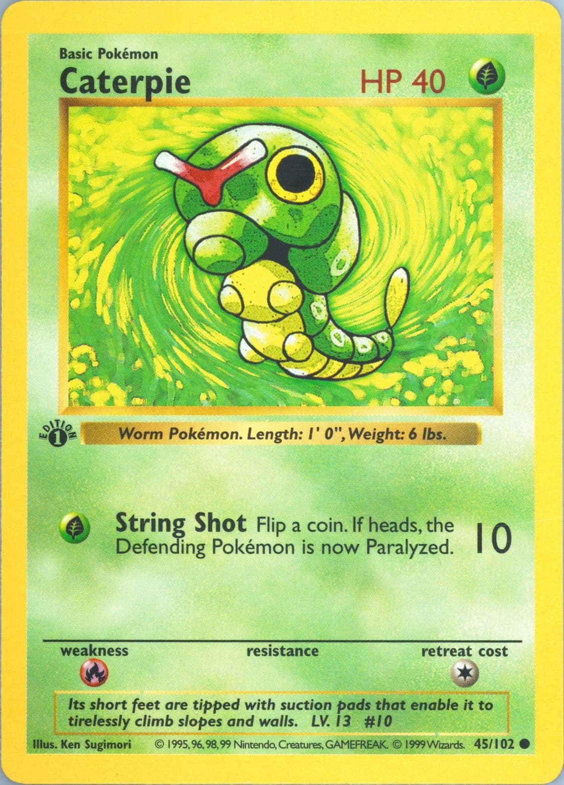 Caterpie 1st Edition (45) 1999 Pokemon Game